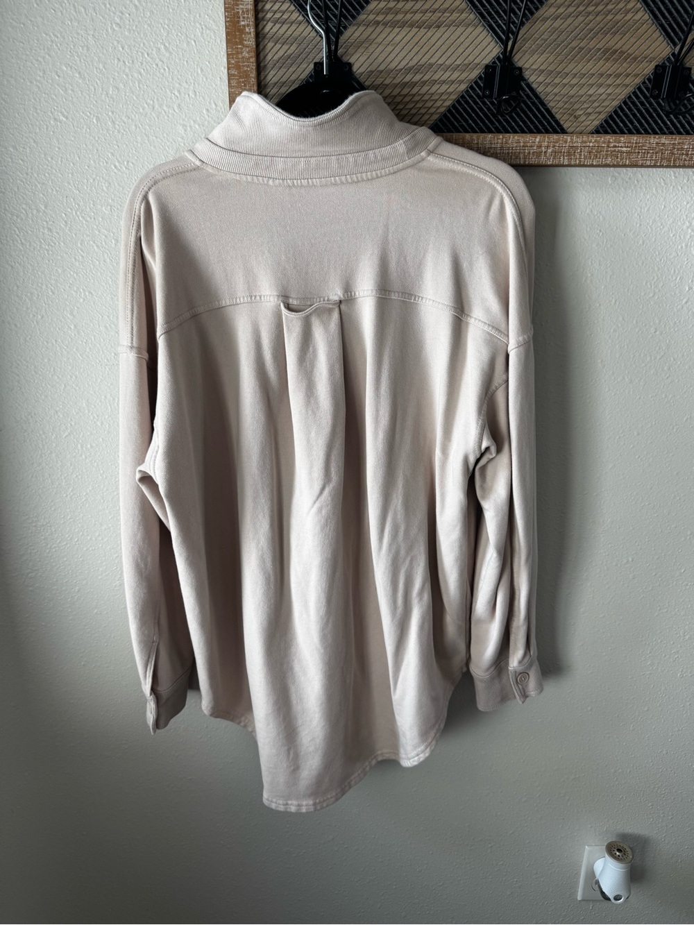 JoyLab Cream Button-Up Ribbed Collar Top - Picture 2 of 3